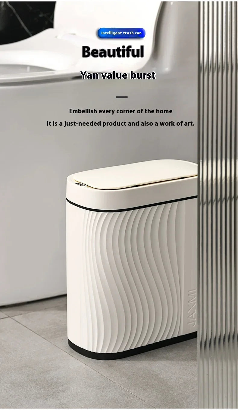 Intelligenter Sensor-Mülleimer Haushalt Leicht Luxuriöser Automatischer WC-Mülleimer Schmaler Schlitz mit Deckel Elektrischer Mülleimer