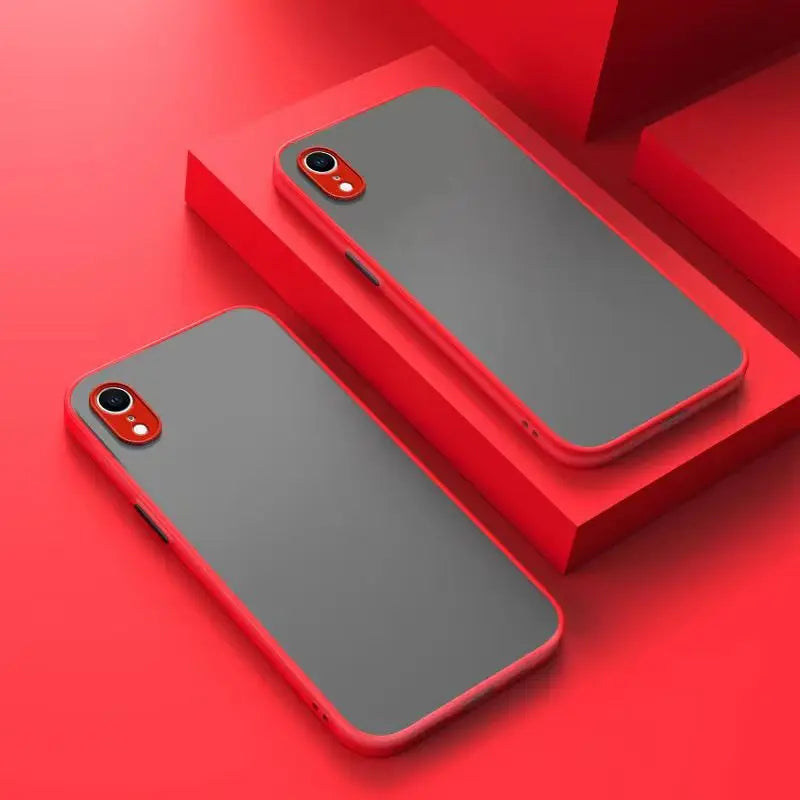 Shockproof Armor Matte Cover for iPhone Xs Max XR XS X 6 6S 7 8 Plus SE 2020 SE 2022 Silicone Bumper Clear Hard PC Case Capa