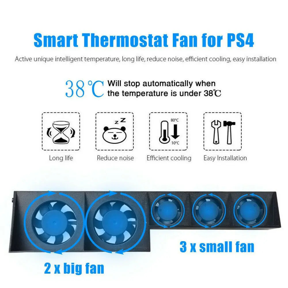 Ventilateur de refroidissement Refroidisseur DC 5V pour console de jeu Sony PS4 Pro Slim Playstation Play Station PS 4 Réfrigérateur USB Ventilateur Portable
