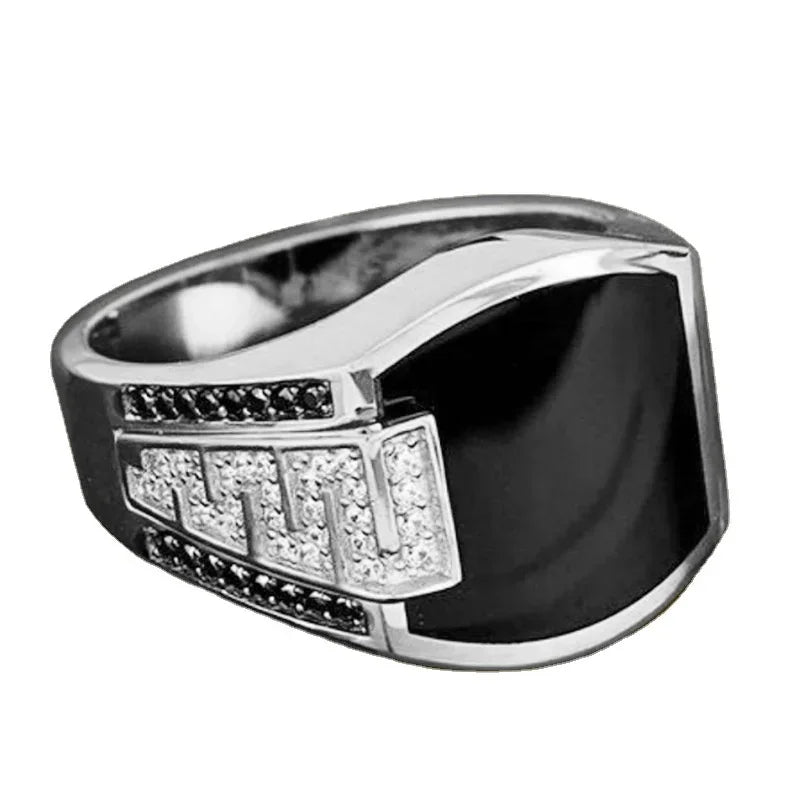 Nouvelles bagues brillantes en métal 2023 pour hommes, anneaux géométriques larges, chevalière carrée, style punk, bijoux fantaisie, vente en gros