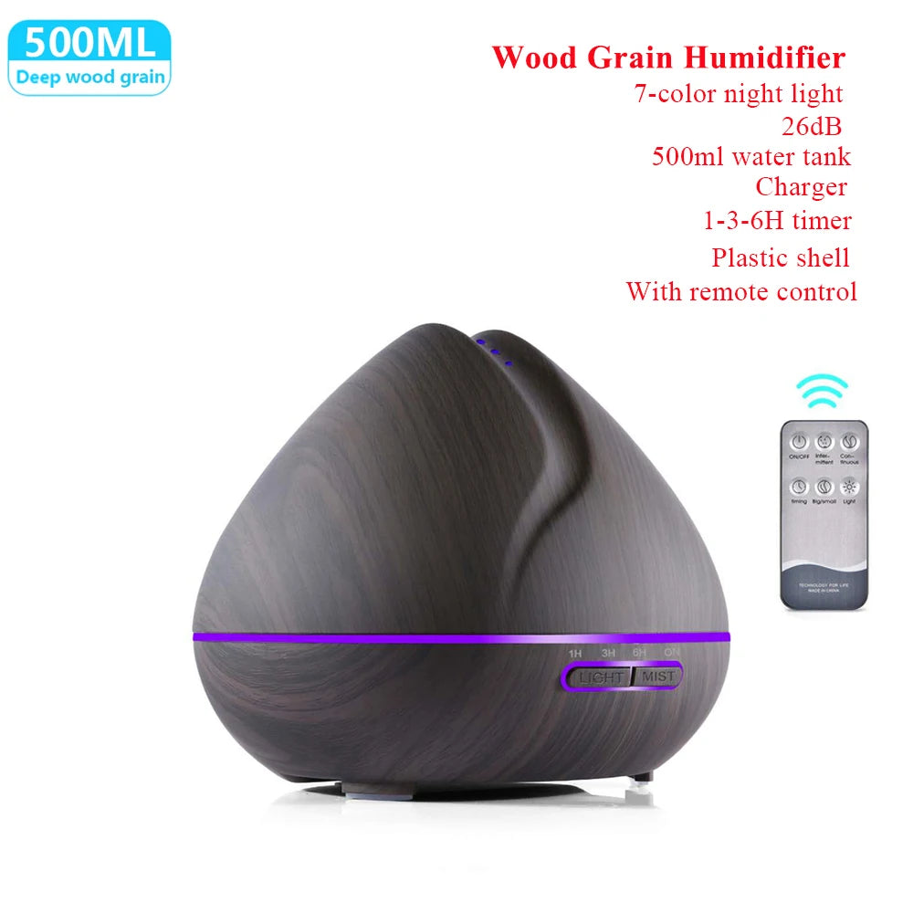 Aroma-Diffusor Ätherisches Öl Aromatherapie Ultraschall-Luftbefeuchter Automatische Fernbedienung Luftbefeuchter 300 500 1000ml