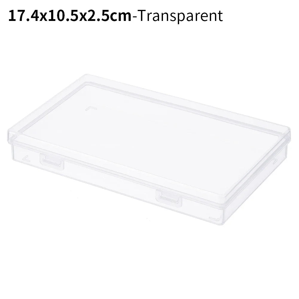 Square Round Plastic Transparent Storage Box Small Items Sundries Organizer Case Jewelry Beads Container Box Tools Accessories
