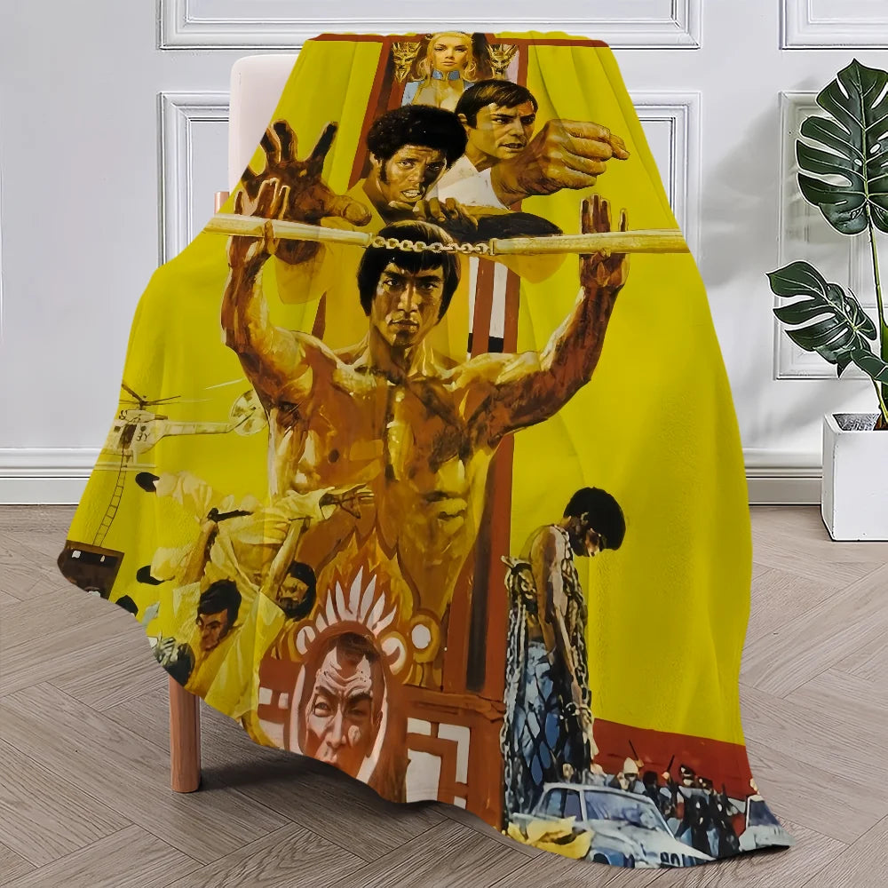 Couverture polaire Bruce Lee Kung Fu, tapis de sieste pour canapé, salon, bureau, chambre à coucher, cadeaux d'anniversaire pour enfants, voyage, maison