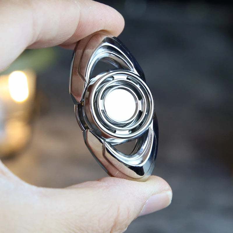 Two-leaf Stainless Steel Fidget Spinner Portable Hand Spinner Fun Fingertip Spinning Toy ADHD Focus Toy Fidget Toy Adults Gift