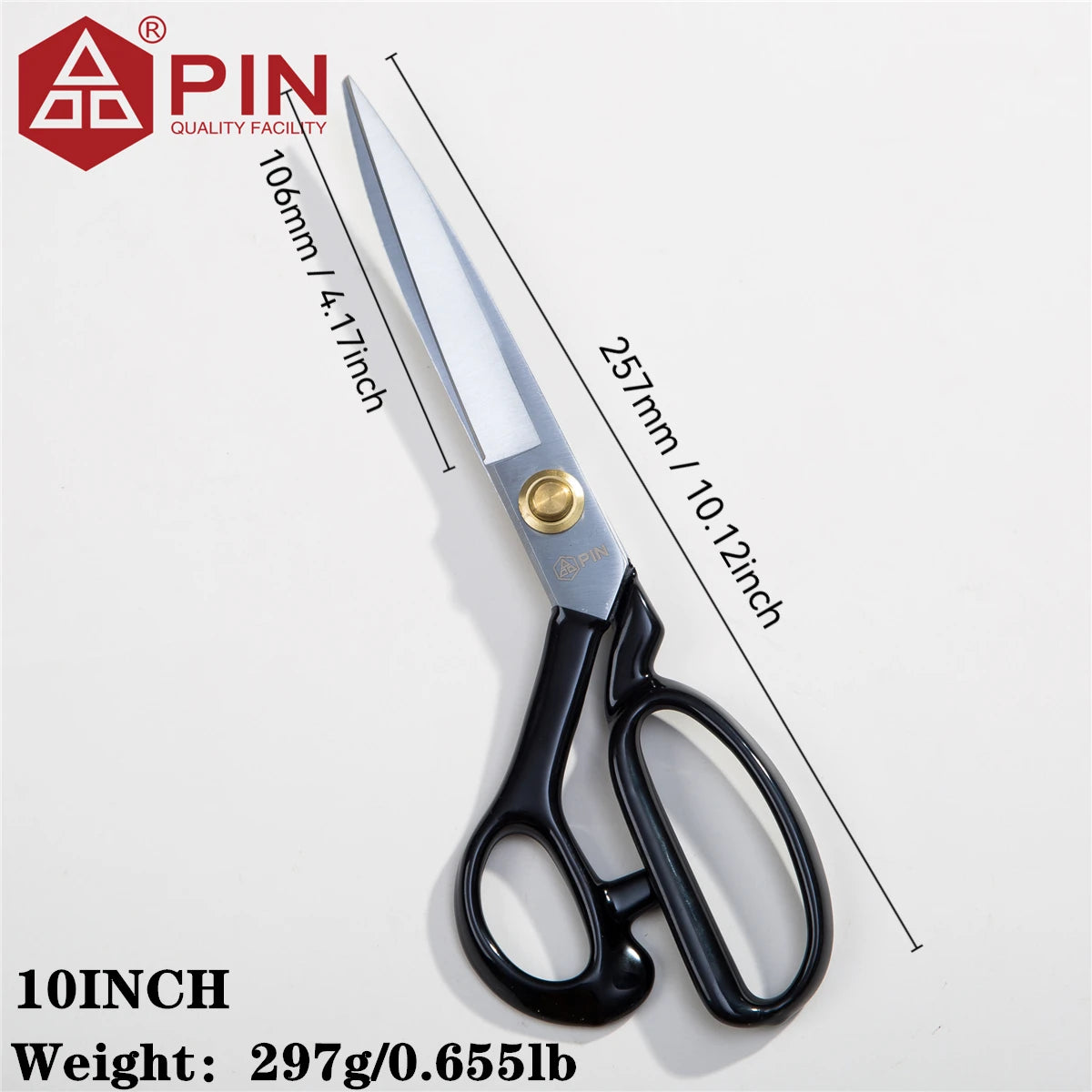 Ciseaux de tailleur pour gauchers PIN 10/12 pouces, ciseaux à tissu et cuir en acier inoxydable, ciseaux de couture ergonomiques pour gauchers