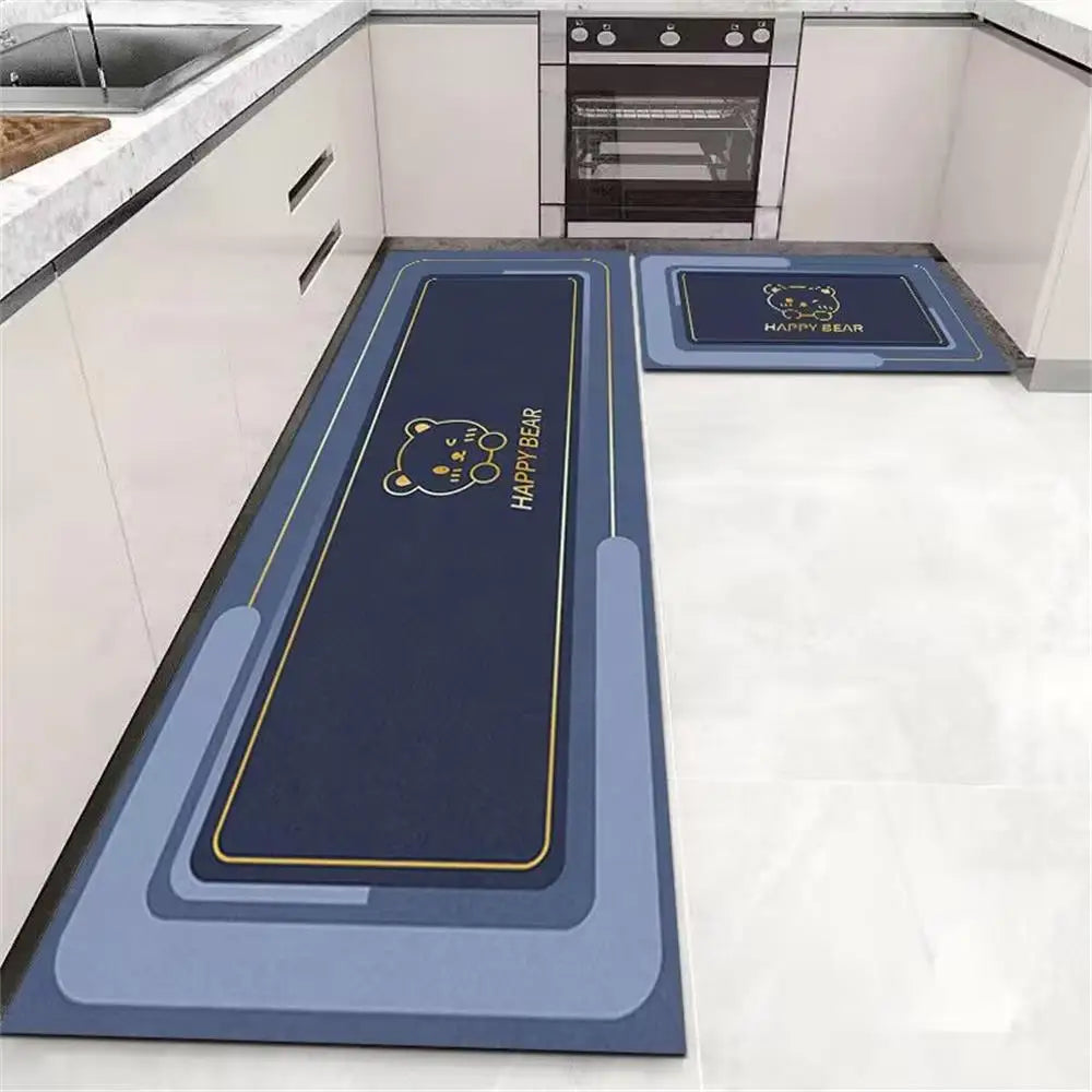 1 TAPIS de sol de cuisine imperméable, antidérapant, anti-saleté Tapis de pied Tapis de sol domestique Tapis long en velours cristal Tapis de porte 바닥 깔개