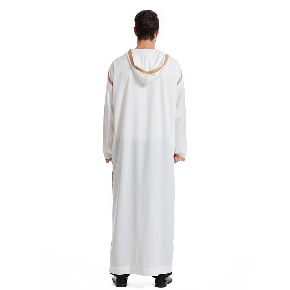 Islam Herren Kapuzen Maxikleid Jubba Thobe Saudi Arabisches Gewand Marokko Kaftan Dubai Türkei Abaya Muslimische Kleidung Ramadan Abayas Kleid