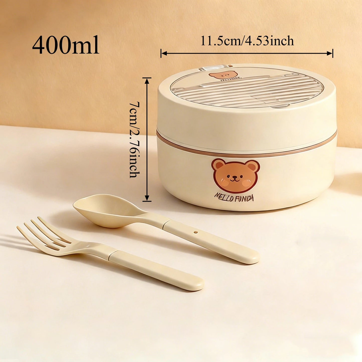 Tragbarer, auslaufsicherer isolierter 316-Edelstahl-Lunchbehälter mit Klapplöffel, Thermo-Brotdose für Kinder und Studenten, beheizbar