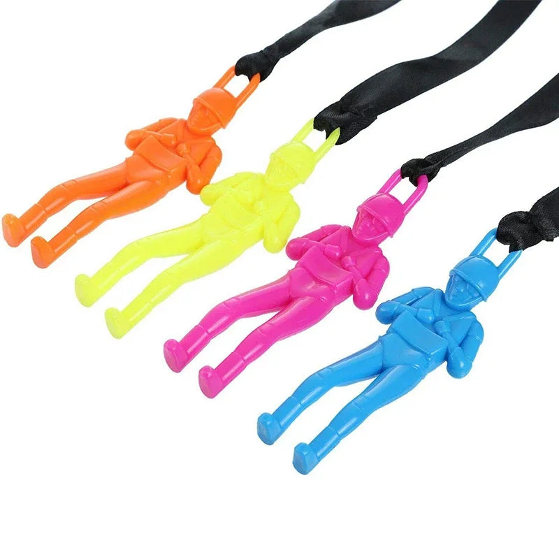 Parachute à Lancer à la Main 4 Pièces, Mini Parachute pour Enfants, Jouet de Plage Extérieur, Jouets Éducatifs de Divertissement Parent-Enfant