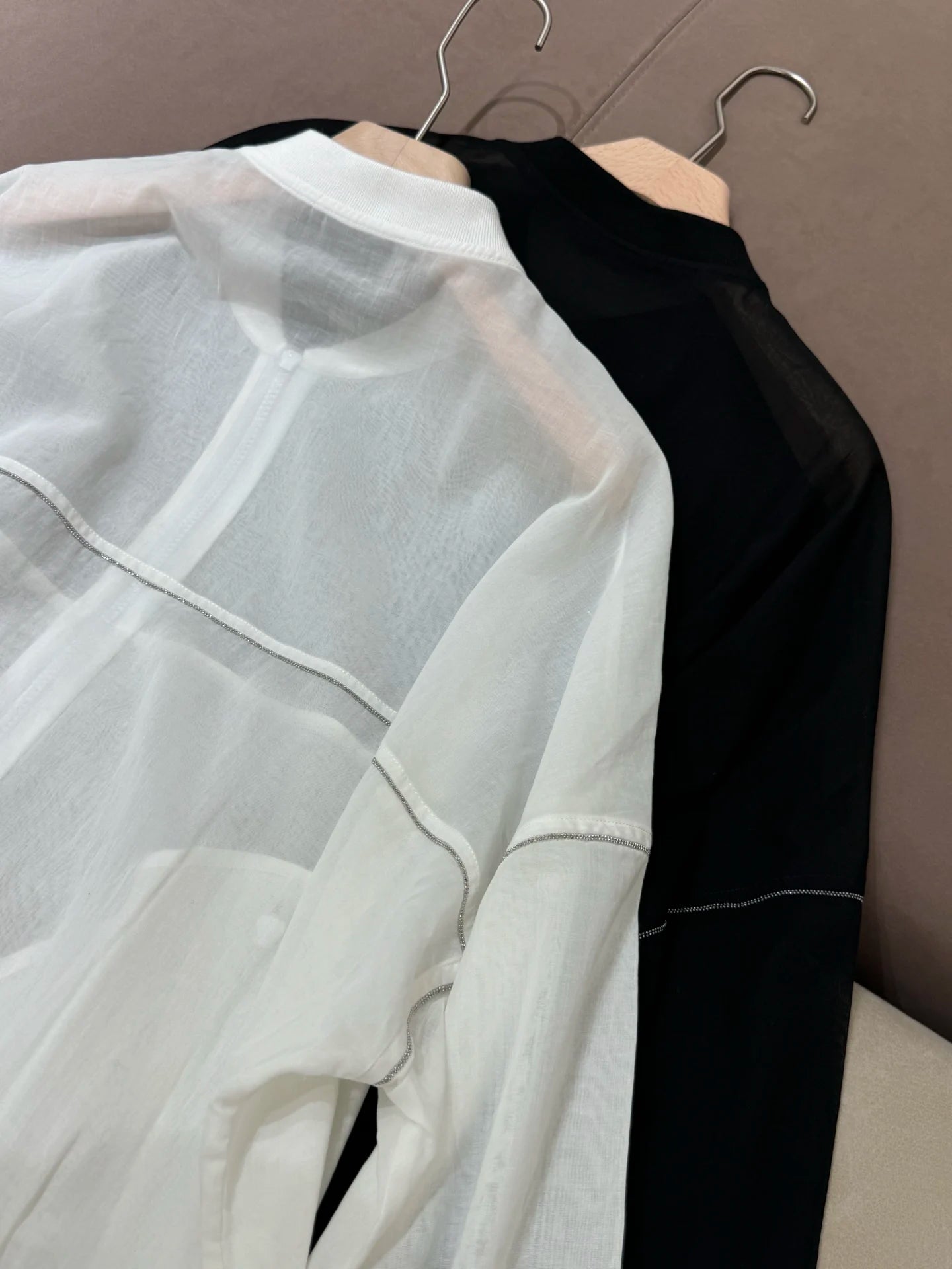 Spring Summer 2025 Women's Thin Cotton Sun Protection Suit Long Sleeve Zipper Jacket + Drawstring Straight Pants 2-Piece Set