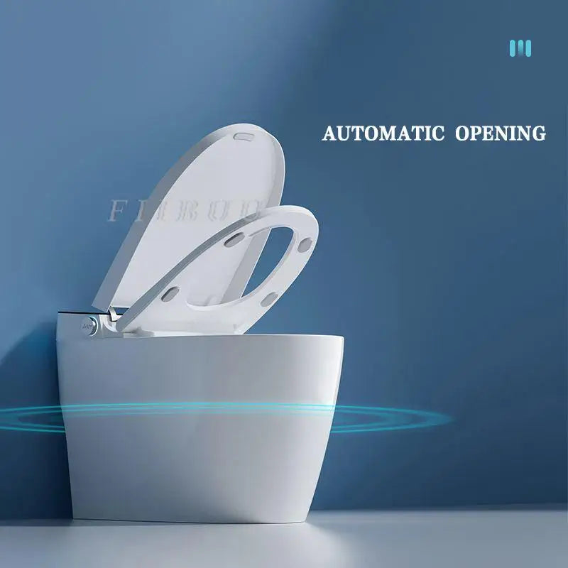 Luxuriöses Smart-WC mit integriertem Wassertank, beheiztem Sitz, verlängerter Toilettenschüssel, Verdunklungs-Spülung, Nachtlicht und integriertem Bidet-Sitz