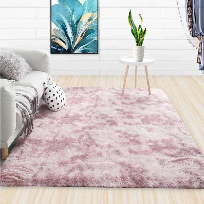VIKAMA Luxus-Langflor-Teppich aus Samt, weich, rutschfest, Plüsch-Fußmatte für Schlafzimmer, Wohnzimmer, warme Heimdekoration, Teppich