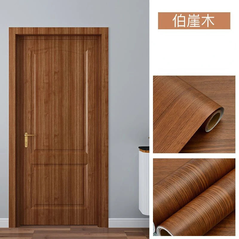 90CM Width Wood Grain PVC Wallpaper for Door Wardrobe Cupboard Table Furniture Waterproof Self Adhesive Stickers Home Decor Film