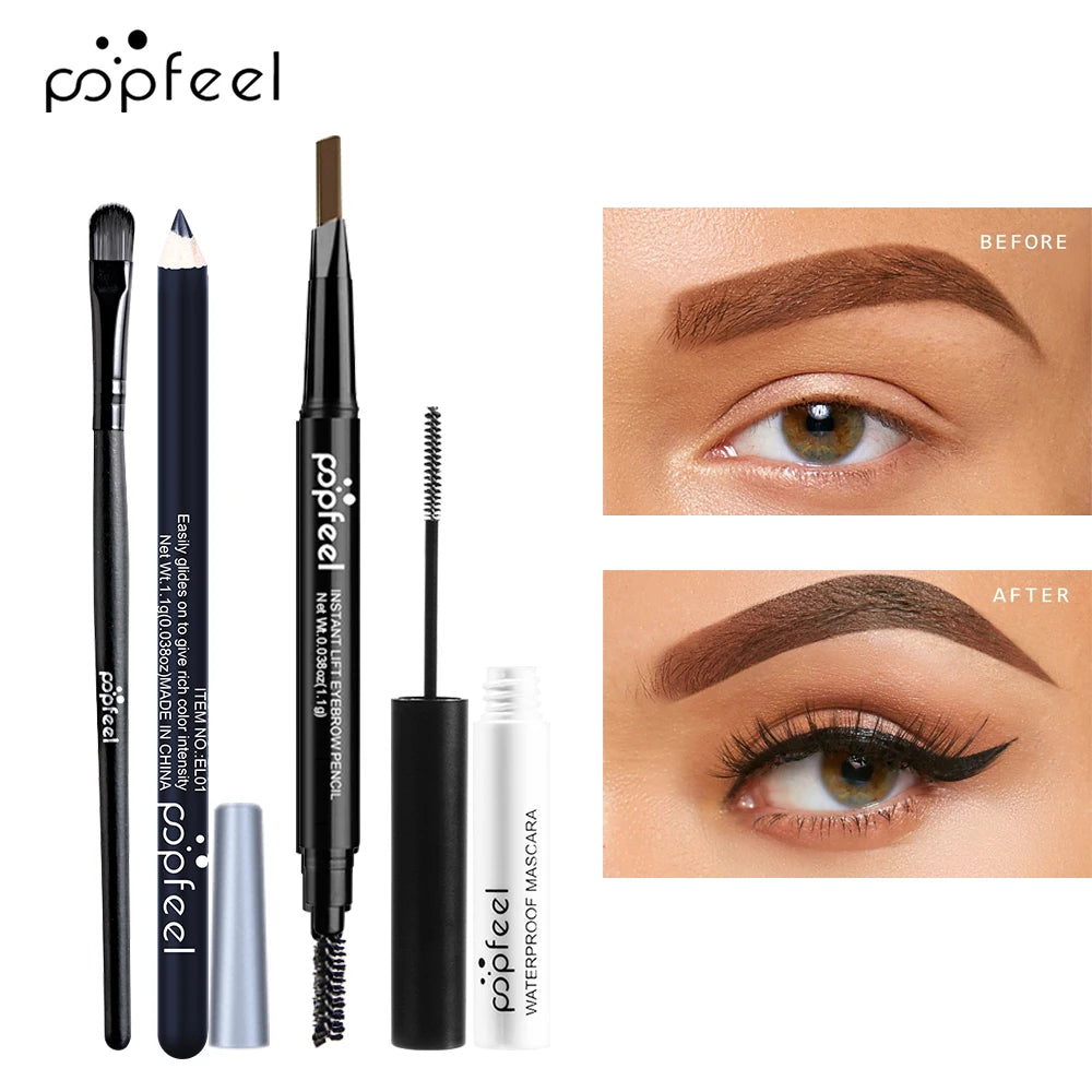 POPFEEL Coffret Maquillage Yeux, Palette Fards à Paupières, Eyeliner, Mascara, Crayon à Sourcils, Trousse à Outils Maquillage, Cadeaux Pour Femmes
