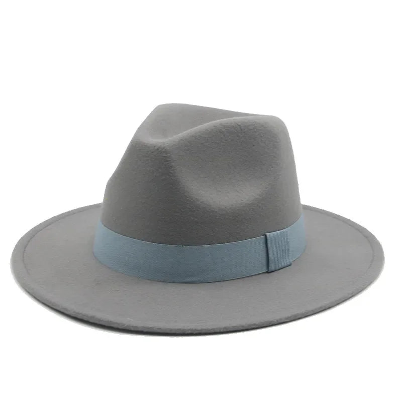 Chapeau Fedora Femme Chapeaux d'hiver pour femmes Bande de ruban Chapeau homme Large bord Classique Beige Mariage Eglise Chapeau melon Nouvelle casquette chapeau femme