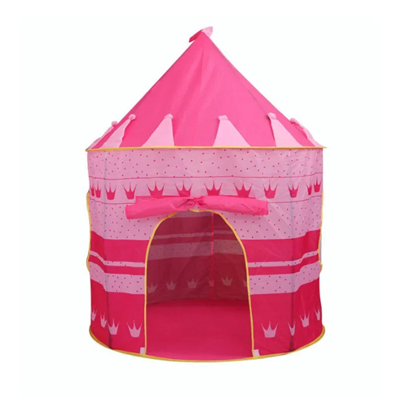 Tentes de château pliantes portables pour bébés et tout-petits, roses et bleues, jouets de camping, maison de jeux, décoration de chambre intérieure/extérieure, cadeau d'anniversaire et de Noël