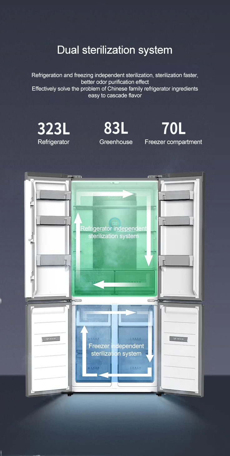 Factory OEM Commercial 4-Door Refrigerator with Bottom Freezer - Bulk Supply for Business & Home Use