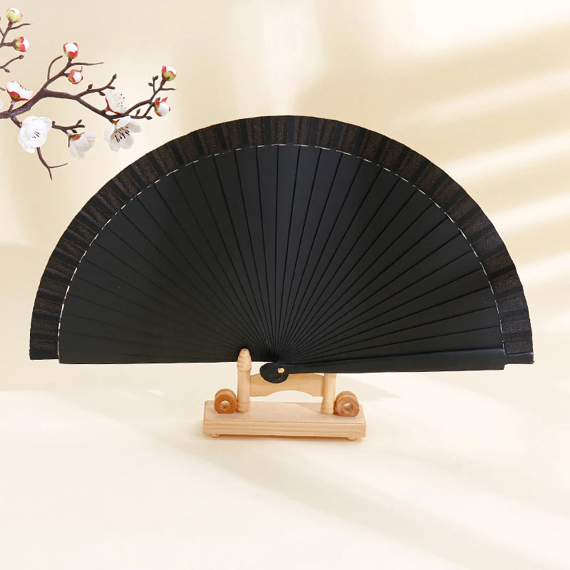 1PC Plain Wood Folding Hand Held Fans Solid Color Spanish Dance Performance Wooden Fans Wedding Hand-Painted Ornament Gift