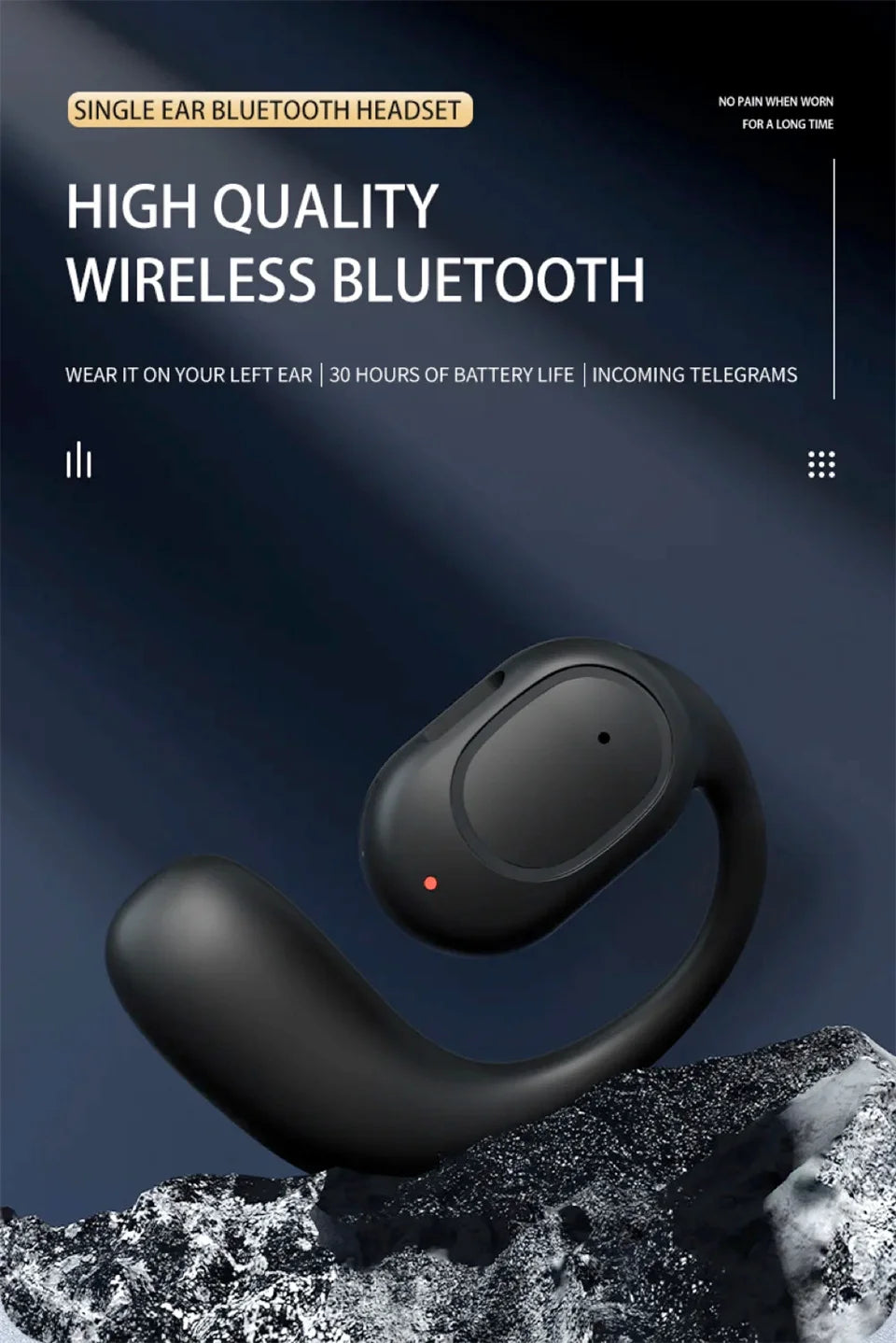Kabellose Kopfhörer Bluetooth-Headset mit Mikrofon Knochenleitung Freisprech-Kopfhörer mit Geräuschunterdrückung zum Autofahren Audifonos