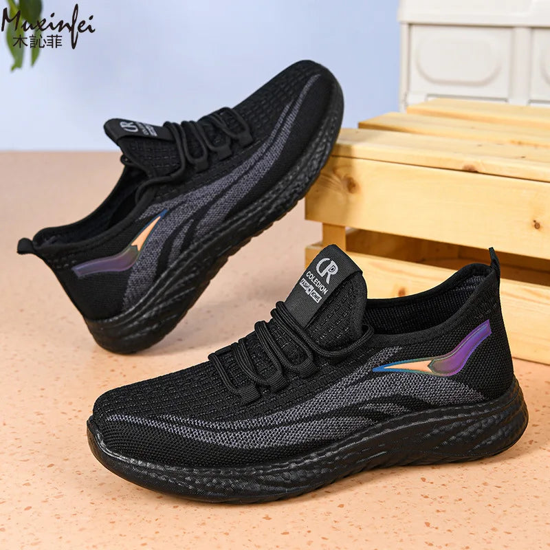 Frühling und Herbst Neue Sportschuhe Herren Geruchshemmend Atmungsaktiv Arbeit Nicht Müde Füße Weich Besohlte Sport- und Freizeitschuhe Kokosschuhe