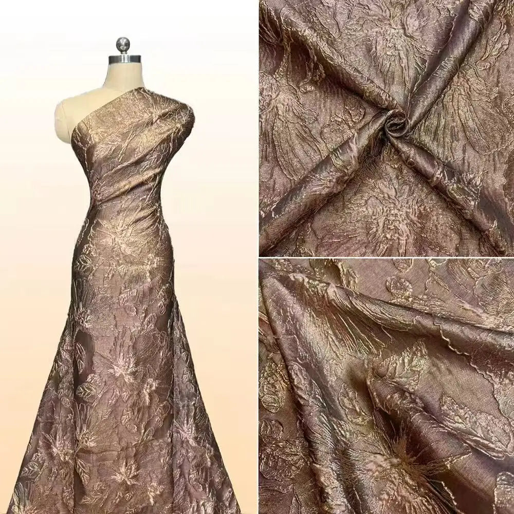 Hochwertiger Jacquard-Spitzenstoff 5 Yards Französischer Brokatstoff