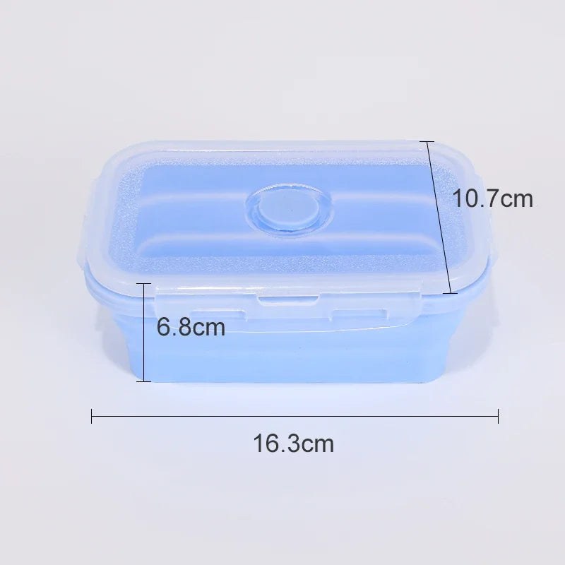 Boîtes de Conservation Alimentaire Pliables Boîte à Repas en Silicone avec Couvercle Bols Alimentaires Boîte à Repas Empilable pour Cuisine et Congélateur
