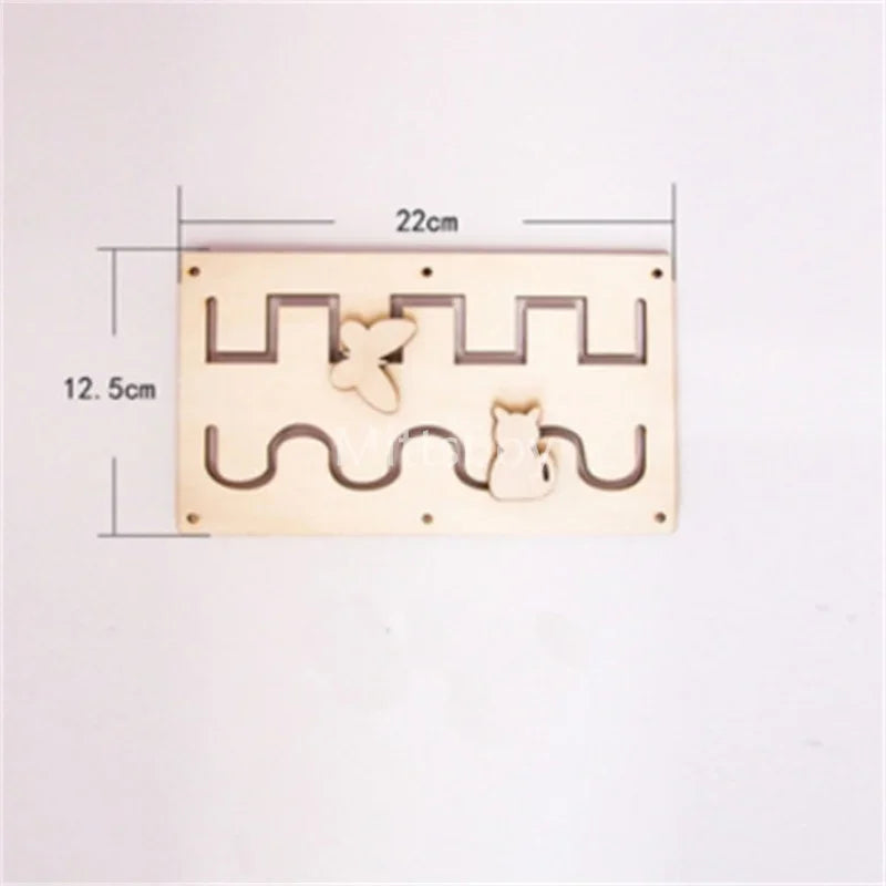 DIY Busy Board Montessori Lernspielzeug Tier Rutsche Reißverschluss Nummer Buchstabe Wolke Holzchip Grafikzuordnung Holzteile Geschenke