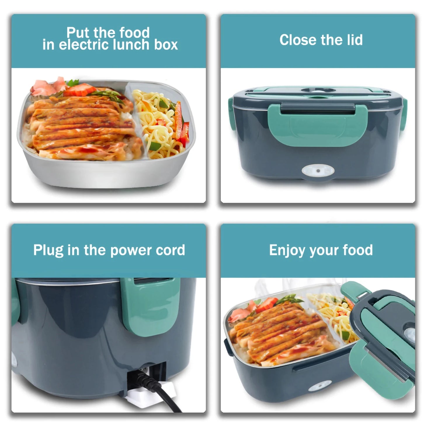 1,5 L 40W Electric Lunch Box Portable Food Heater for Car and Home Heating for Lunch