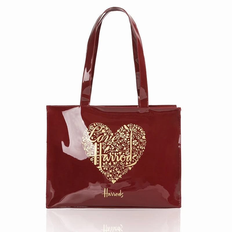 Horizontal Edition PVC Reusable Shopping Bag Eco-friendly London Lady Shopper Bag Large Capacity Waterproof Handbag Shoulder Bag