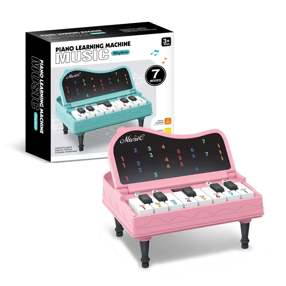 A handheld mini desktop piano with lights, music, electronic keyboard rhythm, and a game console for completing levels; a Montes