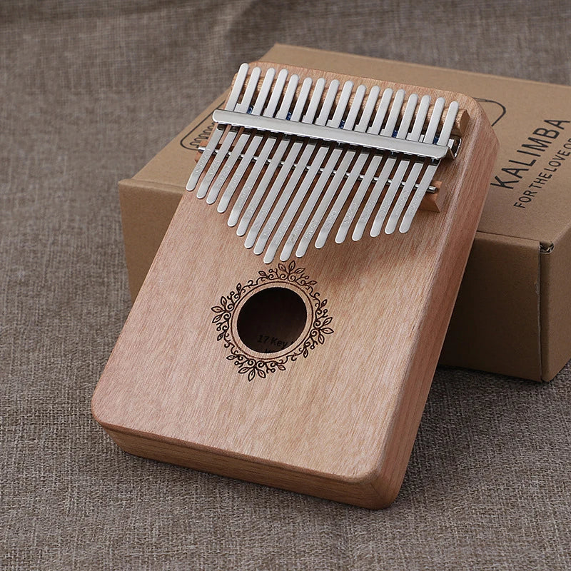 Kalimba Musikinstrument Daumenklavier 17 Tasten Mahagoni Holz Fingerklavier Kombinationsgeschenke für Kinder Tragbares Mbira Fingerklavier