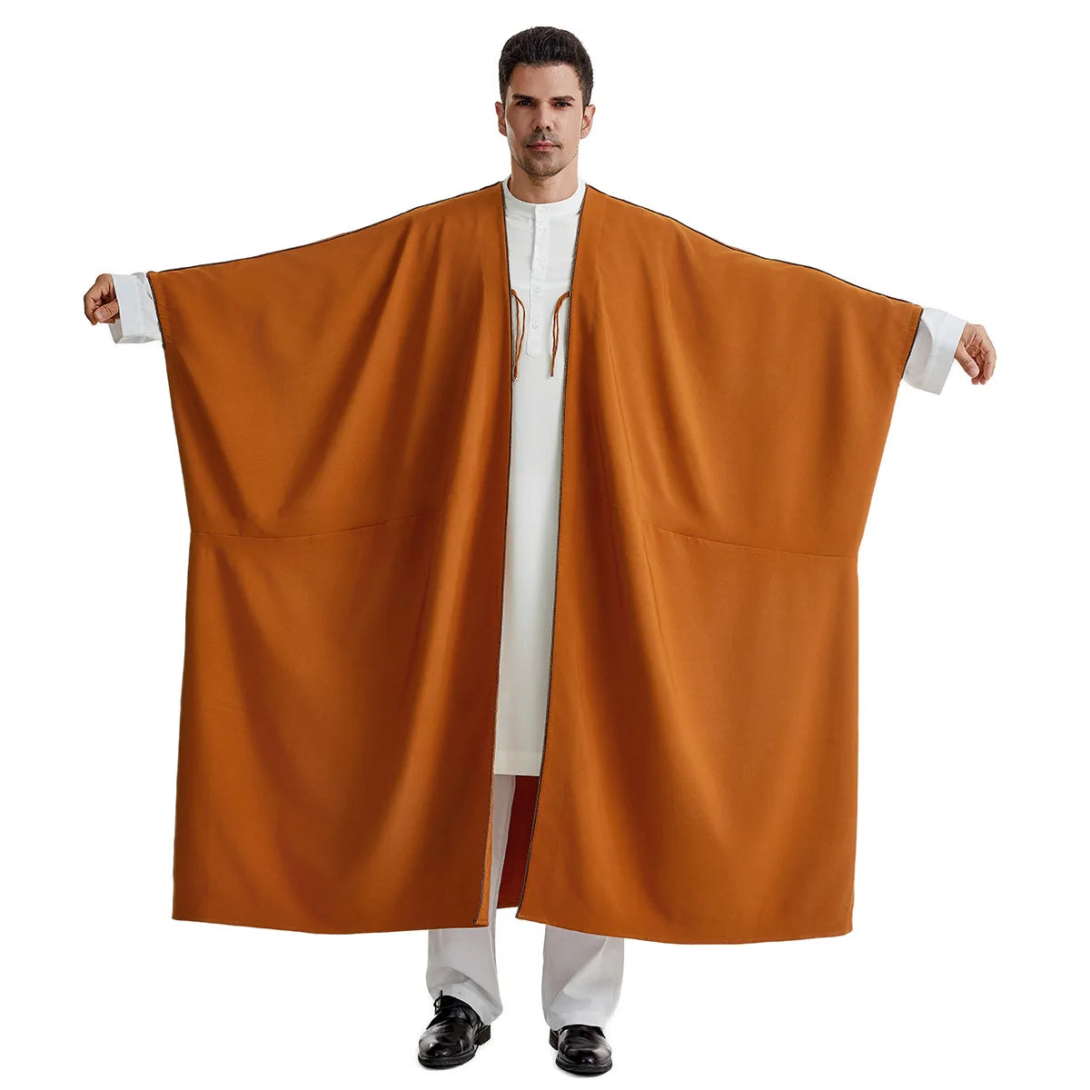 Ramadan Djellaba Eid Abayas Gebets-Kaftan Herren Muslimischer offener Abaya Türkei Arabischer Cardigan Robe Marokko Jubba Thobe Islam Dishdasha