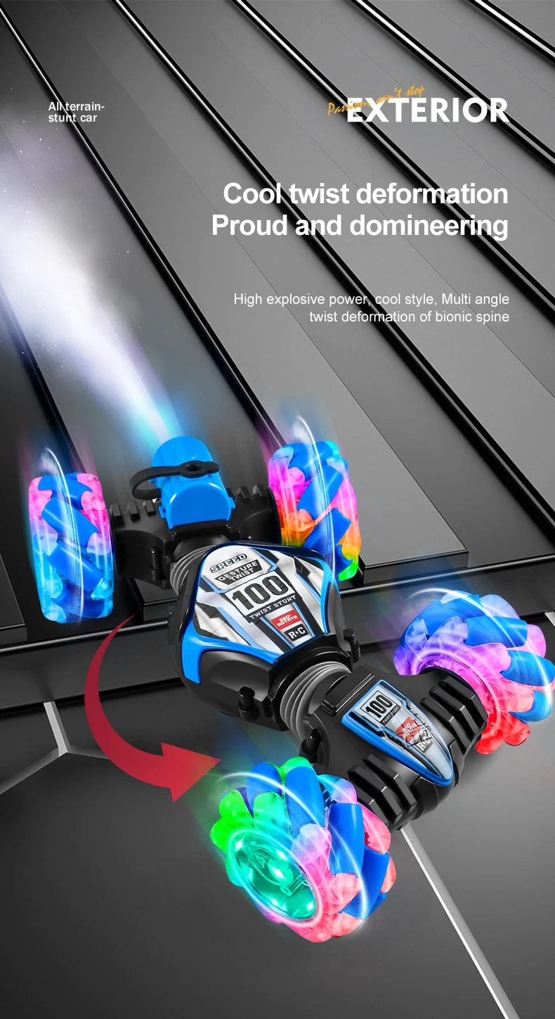 Top RC Stunt Car 2.4G Ferngesteuertes Auto RC Uhr Gestensensor LED Rotation Geschenk Elektronisches Spielzeug für Kinder Jungen