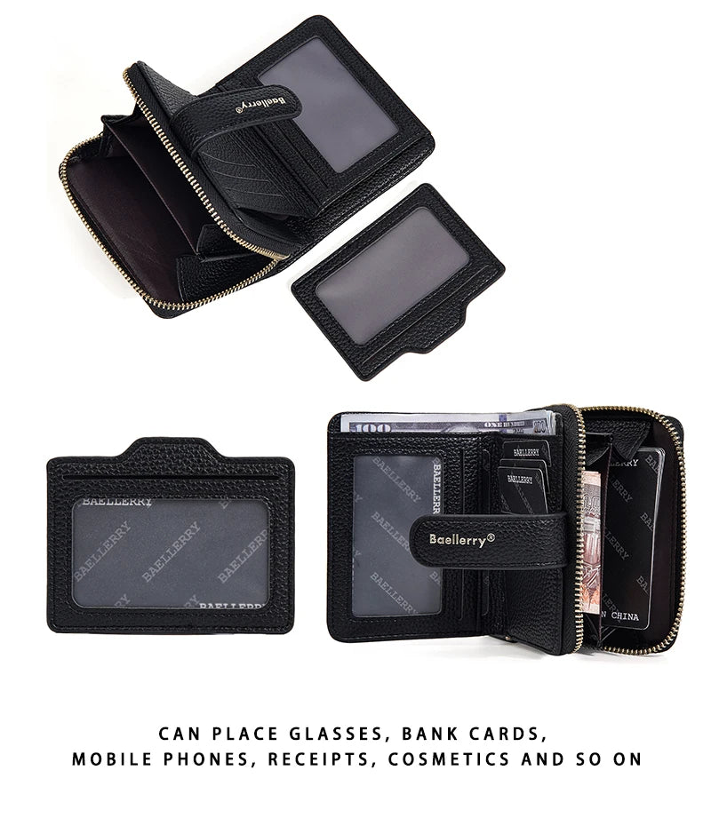 Women Stylish Zip Around Card Wallet, Multi-Functional RFID Blocking Purse with 6 Card Slots and Coin Pocket, Minimalist Gift