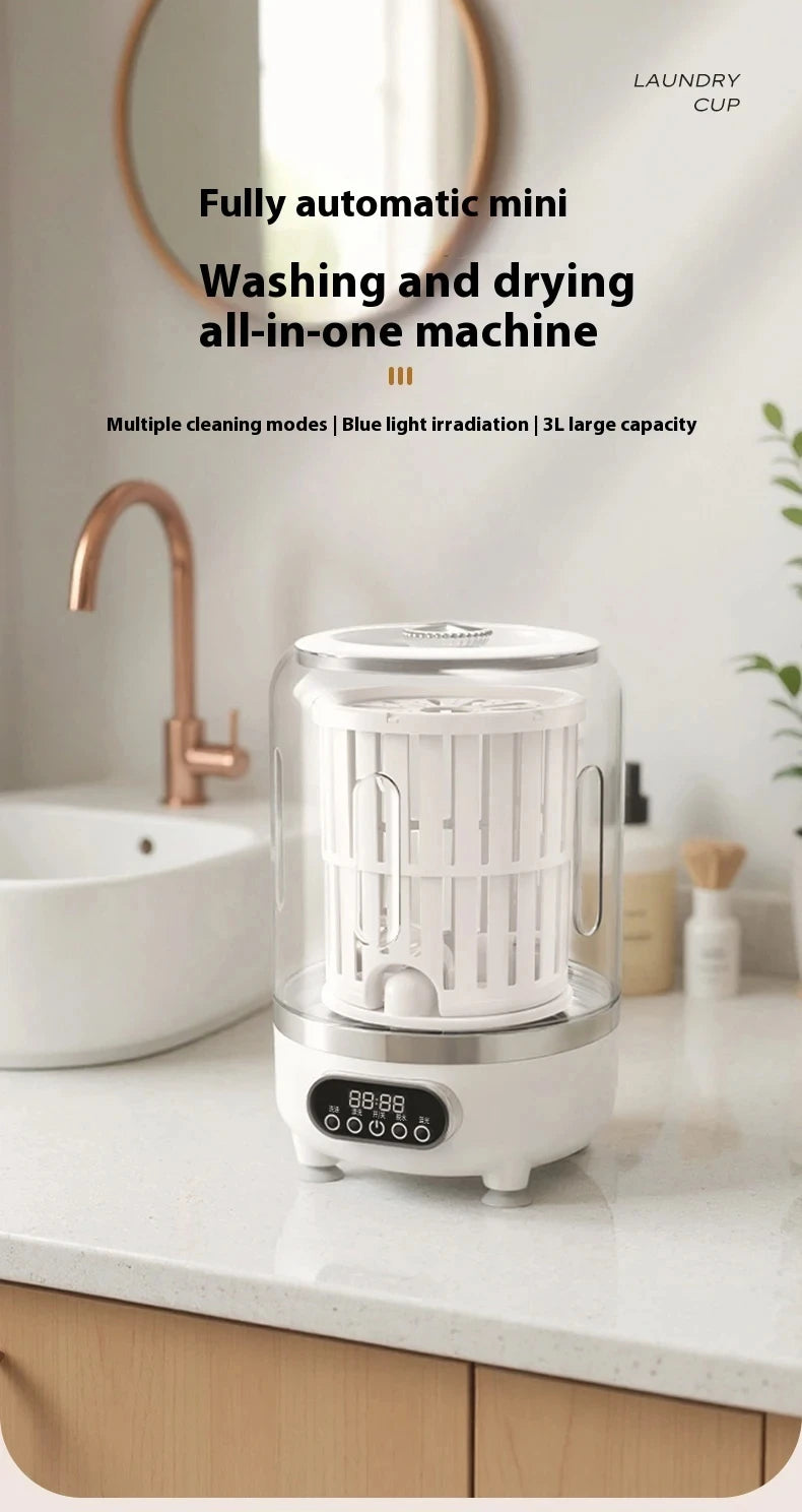 Mini turbo washing machine fully automatic small USB charging portable sock and underwear specific washing dehydrate machine