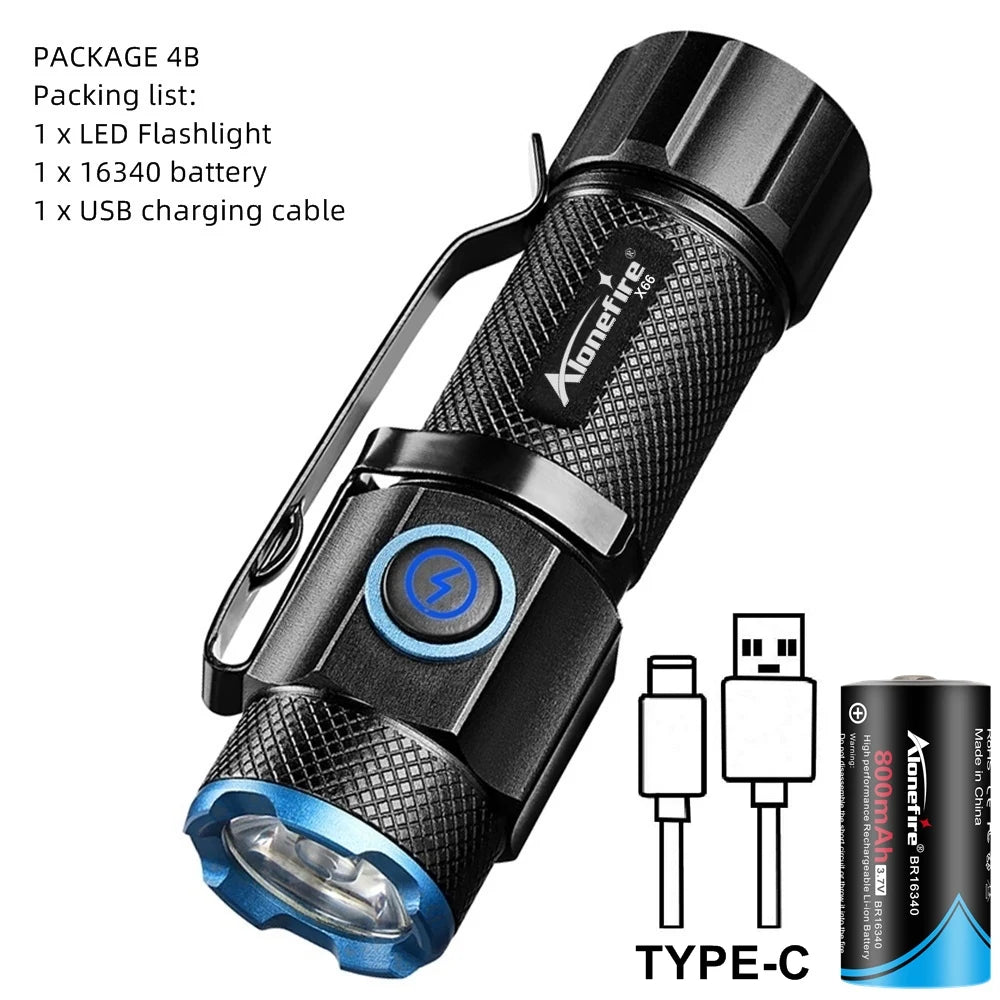 Mini Flashlight High power LED Palm Light Usb Rechargeable Pocket Outdoor Hiking Travel Home Magnet Work lamp Gift Small Torch