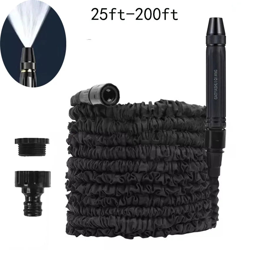 Tuyau d'arrosage magique extensible 25FT-200FT pour jardin, tuyaux d'eau haute pression, pistolet de lavage de voiture, fournitures de jardinage