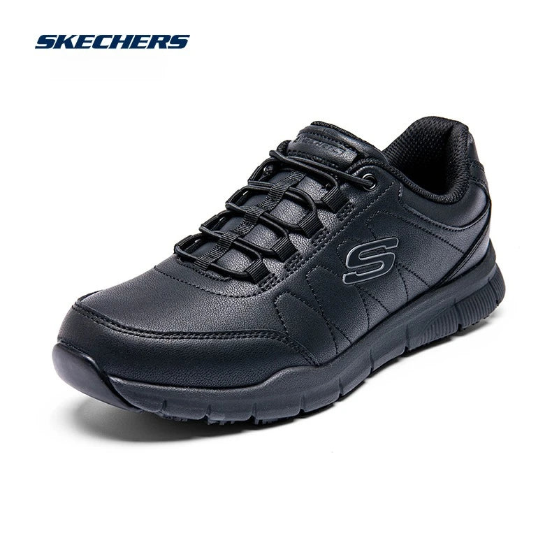 Skechers Chaussures Décontractées pour Hommes en Cuir, Baskets à Semelle Souple, Légères, pour la Course, l'Athlétisme, le Jogging et la Marche