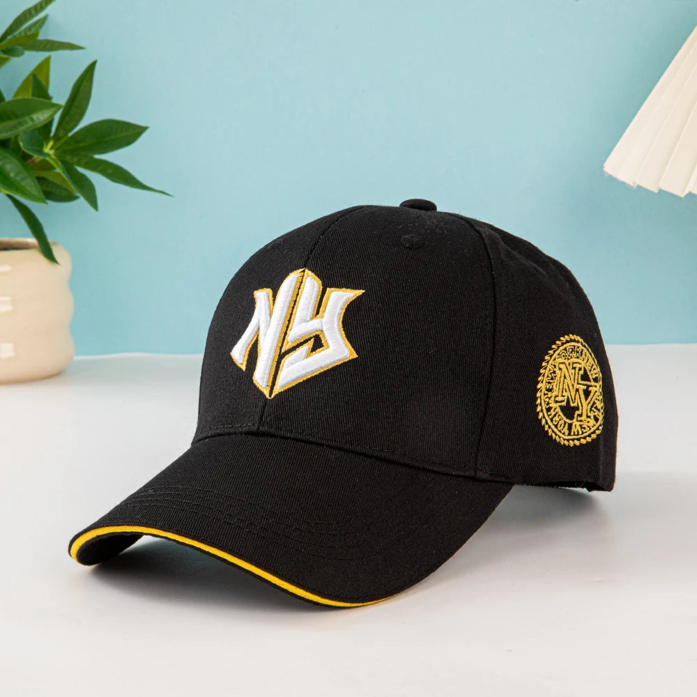 1 Baseballkappe Unisex mit gesticktem New York Logo und Sternen – Leichte Kappe, dehnbar mit verstellbarer Schnalle für Outdoor-Aktivitäten