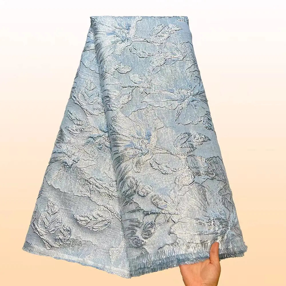Hochwertiger Jacquard-Spitzenstoff 5 Yards Französischer Brokatstoff