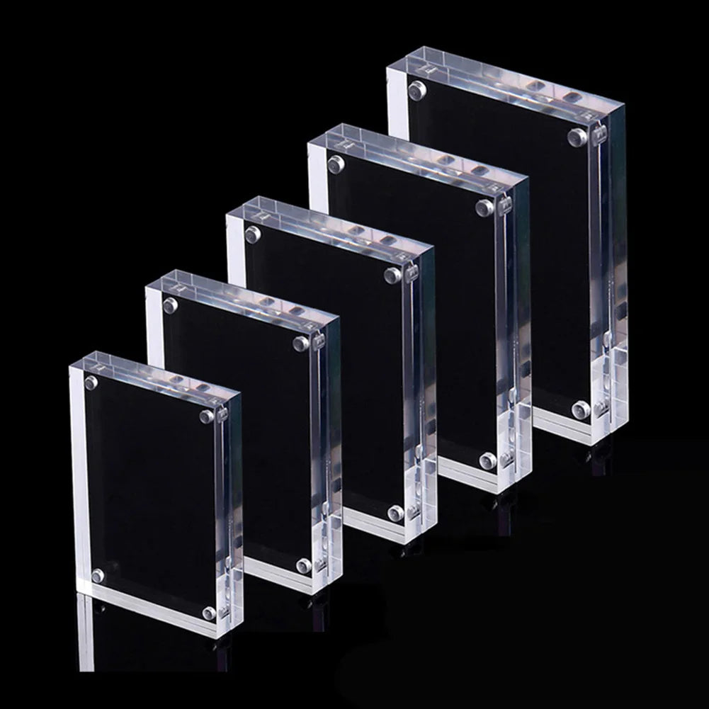 1 cadre photo en acrylique transparent magnétique double support d'affichage d'affiche 5.5x8.2cm, 6x9cm, 7x10.5cm, 9x12.8cm, 10x15cm