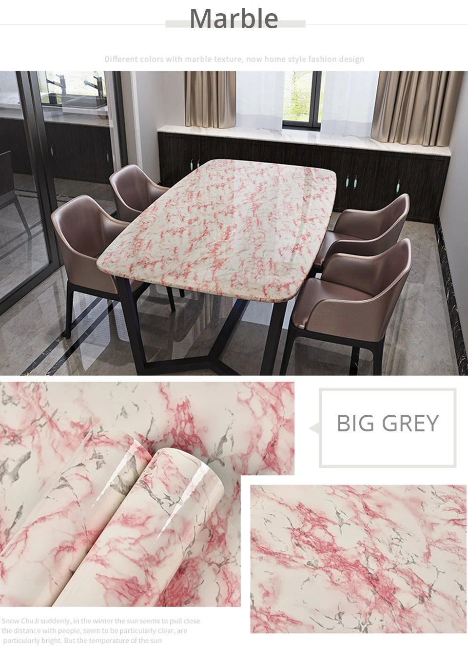 Autocollants de marbre en PVC, papier peint auto-adhésif, imperméable, résistant à la chaleur, pour comptoirs de cuisine, tables, meubles et armoires.