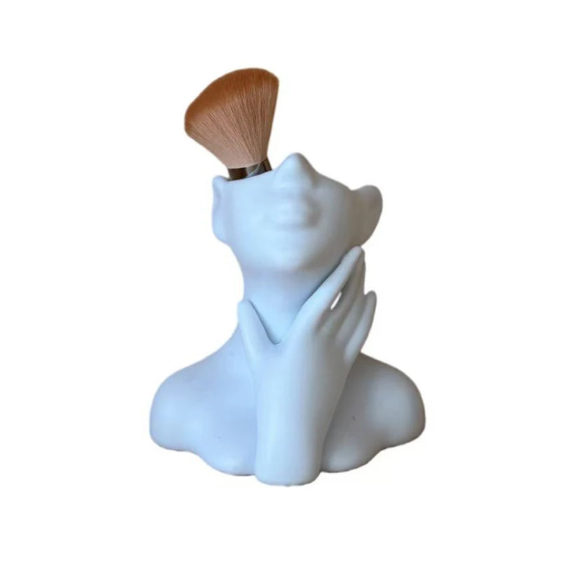 Multifunktionaler Schreibtisch-Organizer, kreative menschliche Körperform-Vase, Make-up-Pinsel- und Stifthalter, Statuen-Ornament, Heim- und Bürodekoration