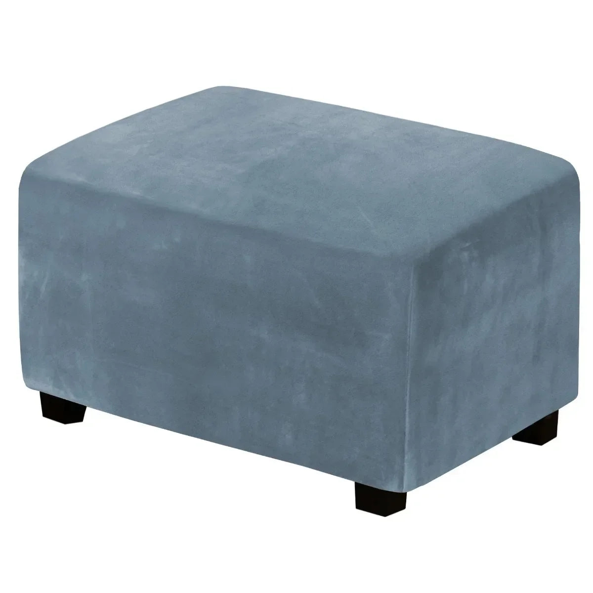 1 Housse de Tabouret Bas Rectangulaire en Velours Élastique, Épaisse et Ultra Douce, Antidérapante et Lavable, Protection de Meuble