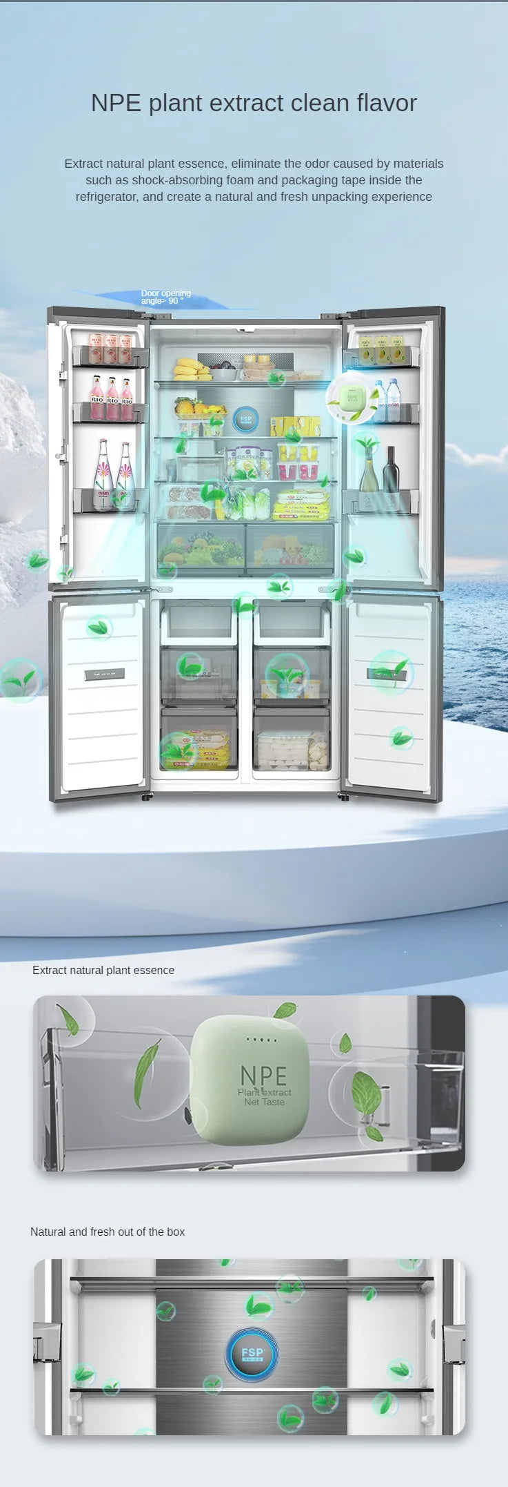 Factory OEM Commercial 4-Door Refrigerator with Bottom Freezer - Bulk Supply for Business & Home Use