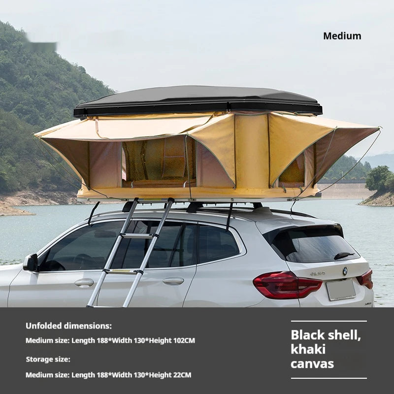 Durable Automatic Foldable Hard Top Roof Tent - For Sedan, SUV, Off-Road, Pickup & Outdoor Camping Self-Driving