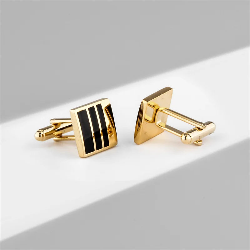 1 Paire Boutons De Manchette Carrés En Cuivre Et Pinces À Cravate Pour Hommes, Cadeaux De Mariage De Luxe, Bijoux De Mode, Poignets Pour Hommes