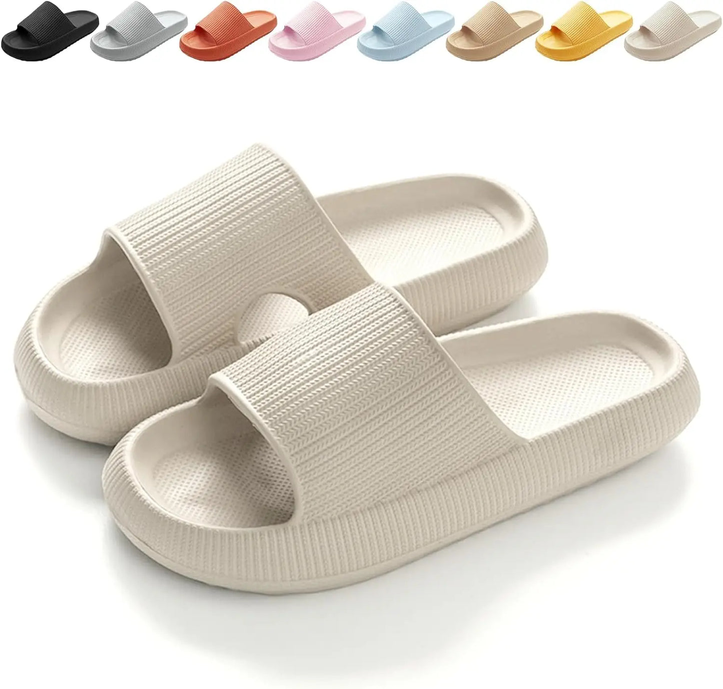 Sliders Cloud Slippers Non-Slip Mens Womens Slippers Cloud Sliders Soft Flip Flops with Thick Sole for Shower Bathroom