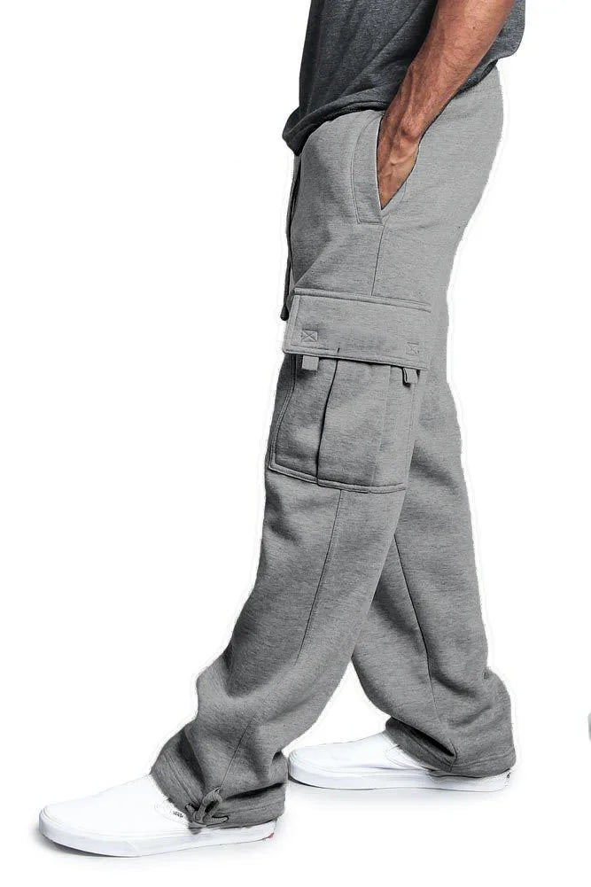 Frühling und Herbst Neue Herren Sport-Freizeit-Hose Multi-Pocket Lose Unifarbene Cargo-Arbeitshose Streetwear Herrenhose