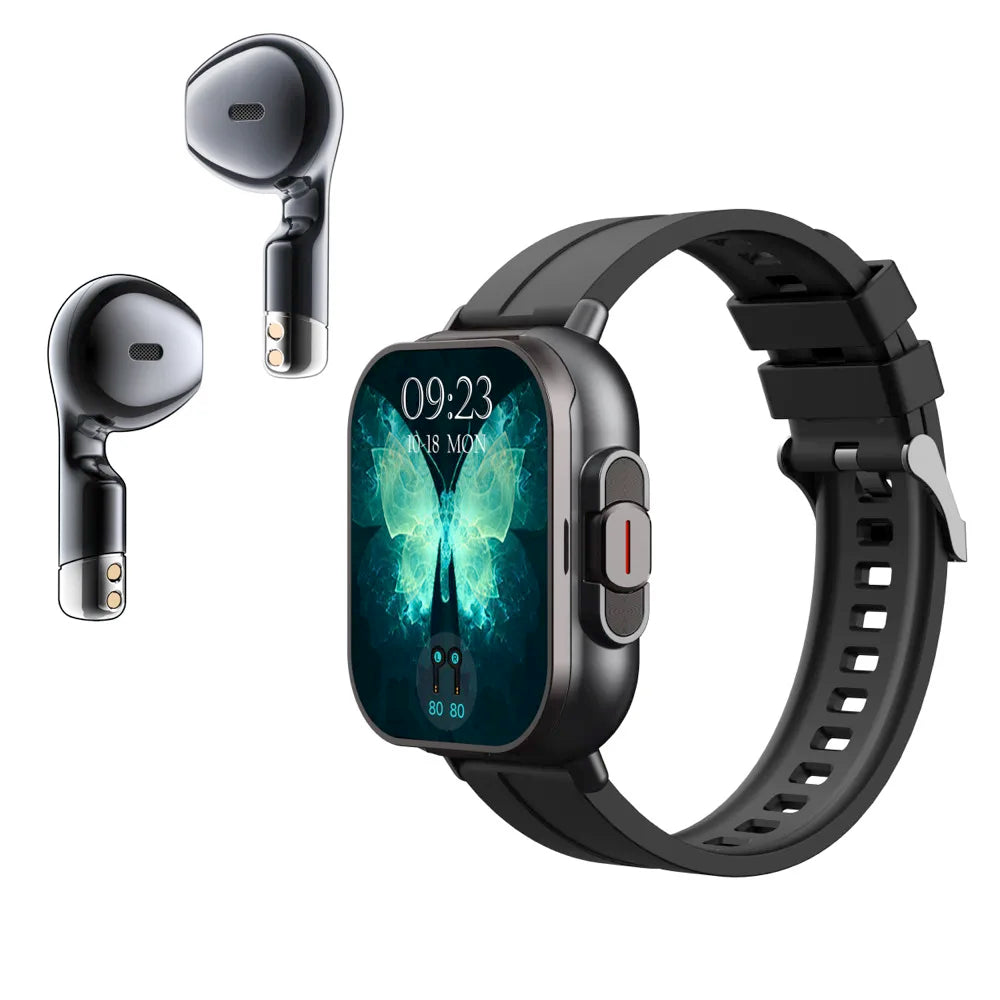 TWS Earphone Smartwatch 2.01" Headset 2-in-1 Smartwatch BT-Anruf Bluetooth Kopfhörer Uhren Herzfrequenz Sport Fitness Armband